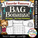 Recorder Bonanza Worksheets to Practice BAG (Dig J.W. Pepper Sheet Music
